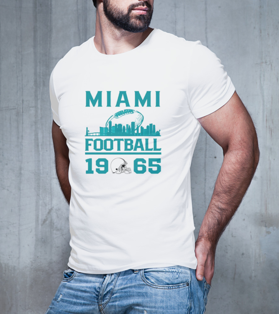 Miami Dolphins Football 1965 Skyline Miami Football 1965 T-Shirt