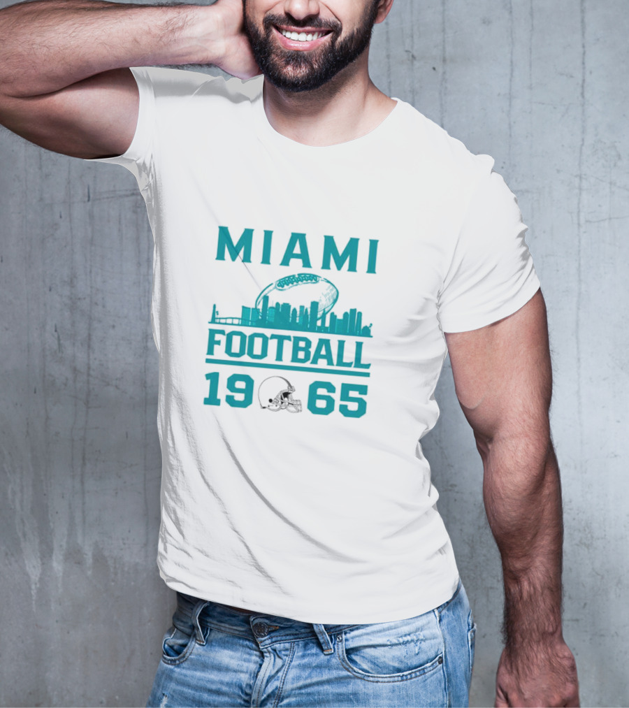Miami Dolphins Football 1965 Skyline Miami Football 1965 T-Shirt