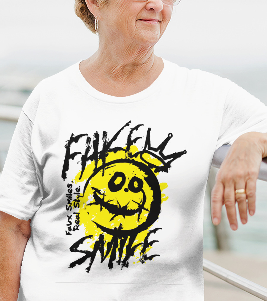 Fake Smile Faux Smiles Real Style Smiley Crown T-Shirt