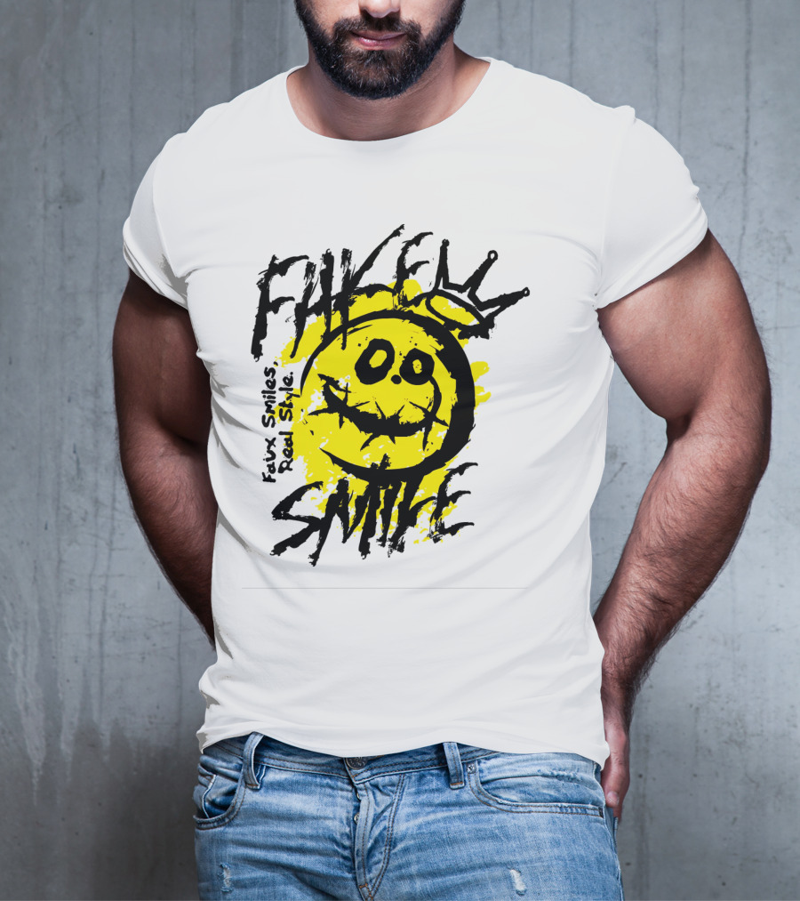 Fake Smile Faux Smiles Real Style Smiley Crown T-Shirt