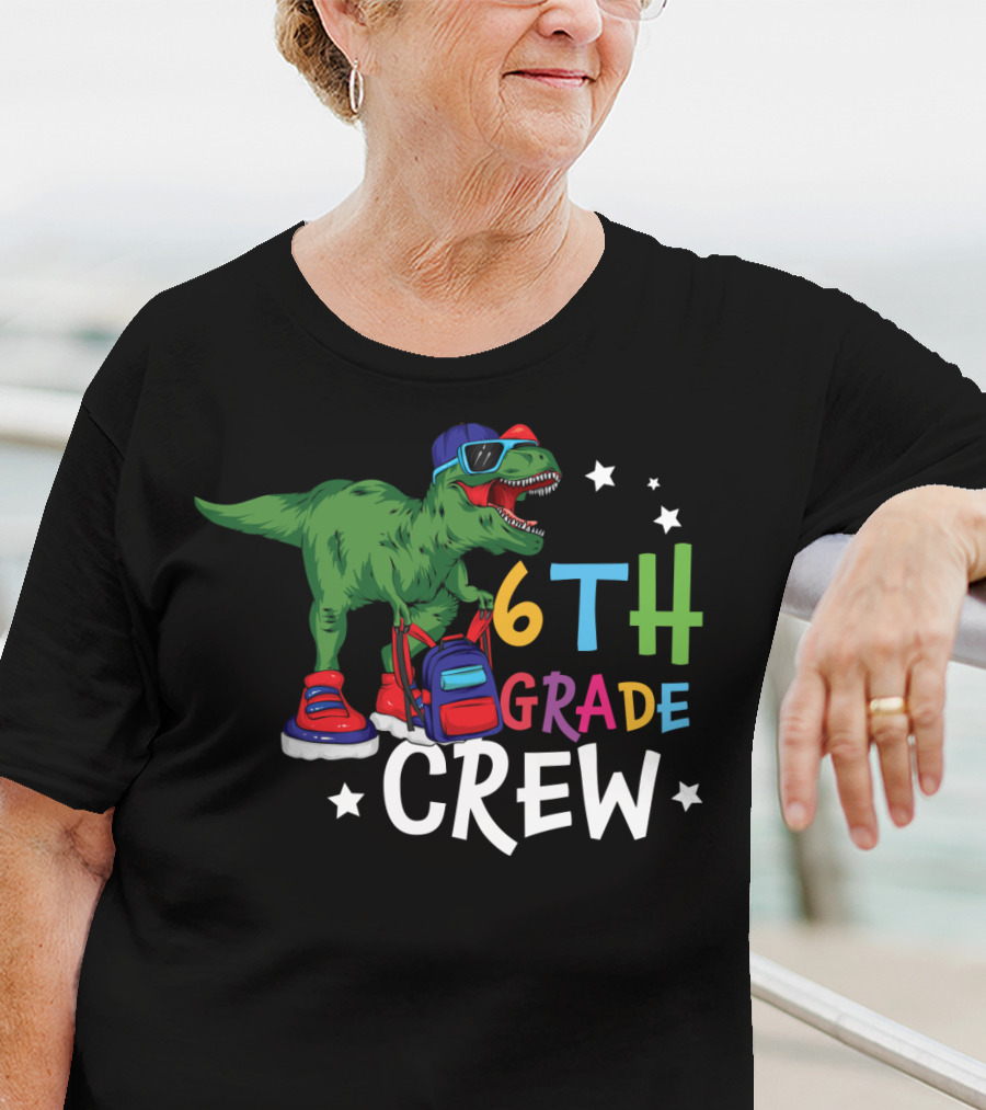 6th Grade Crew Dinosaur Back To School Fun T-Shirt