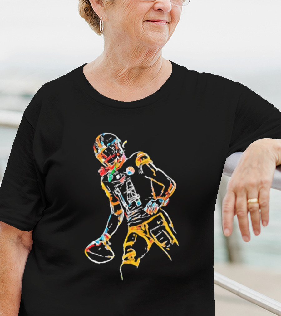 Pittsburgh Steelers George Pickens Colorful Festive Football Player T-Shirt