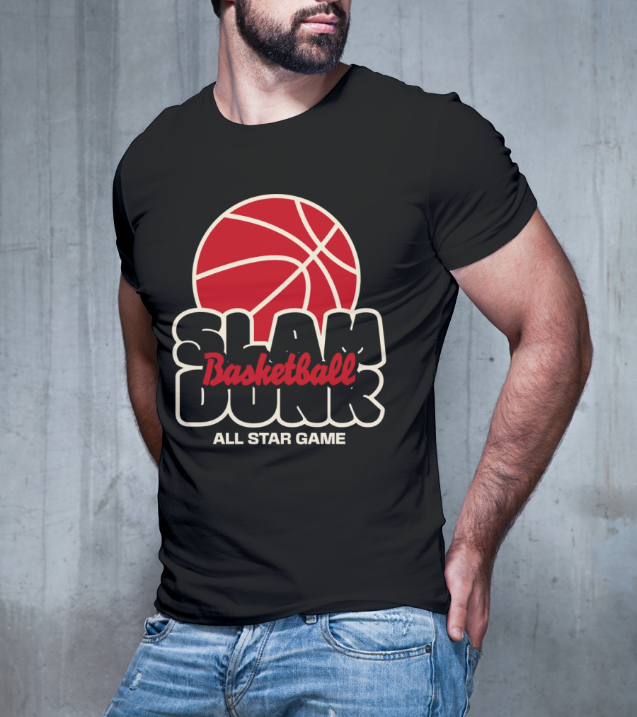 Slam Dunk Basketball All Star Game Red Basketball T-Shirt