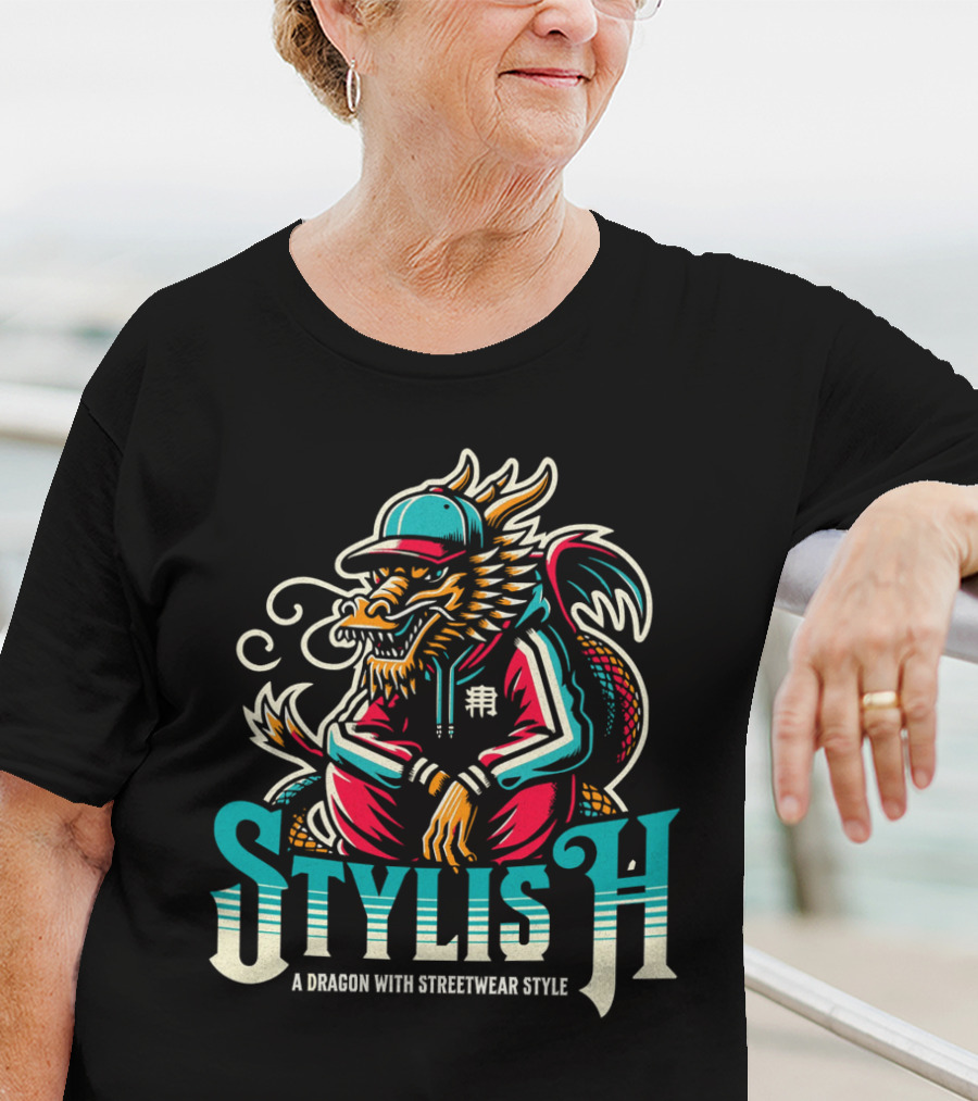 Stylish Dragon With Streetwear T-Shirt