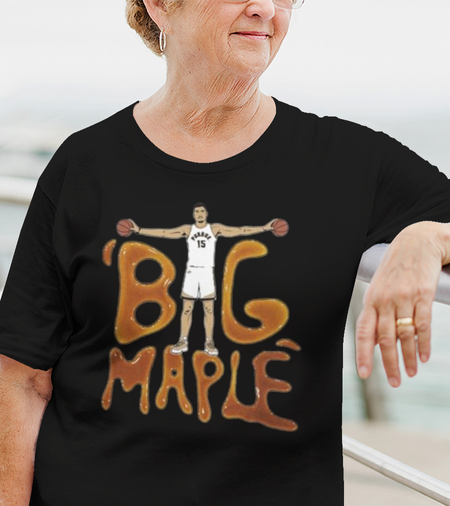 Zach Edey Big Maple Basketball Number 15 Dribbling T-Shirt