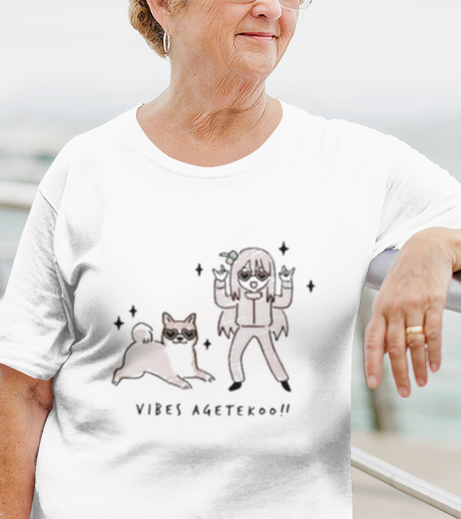 Vibes Agetekoo Genmaisummer Character And Dog Fun T-Shirt
