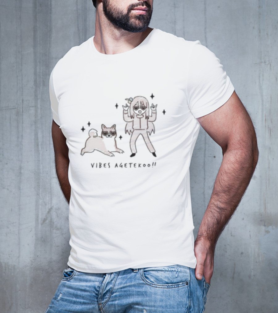 Vibes Agetekoo Genmaisummer Character And Dog Fun T-Shirt