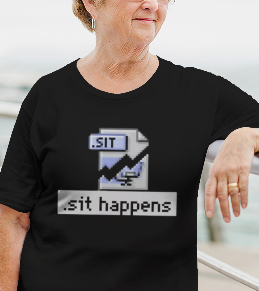 Mac84tv .SIT File Sit Happens Retro Computer Humor T-Shirt