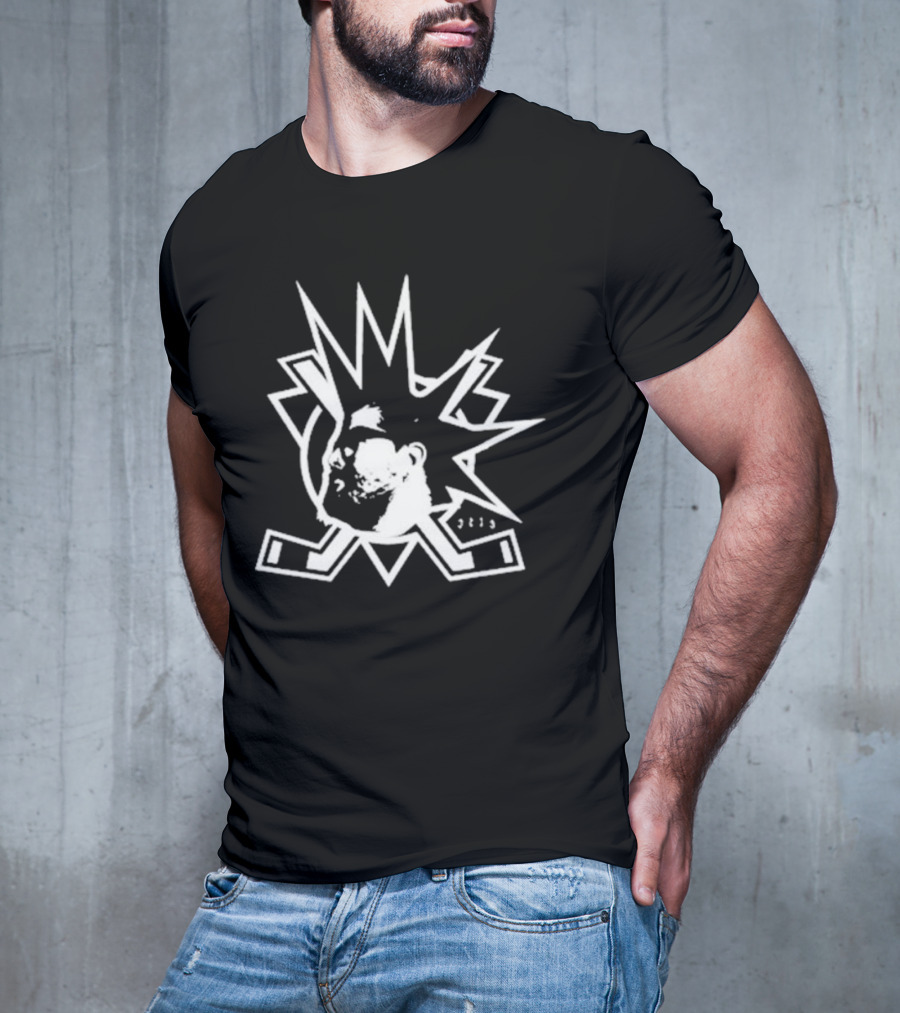 JC13 Gear Hockey Punk Logo With Crossed Sticks T-Shirt