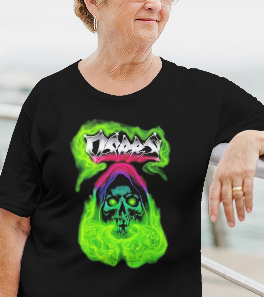 Osees Ghost Green Neon Skull Hoodie Collaboration T-Shirt