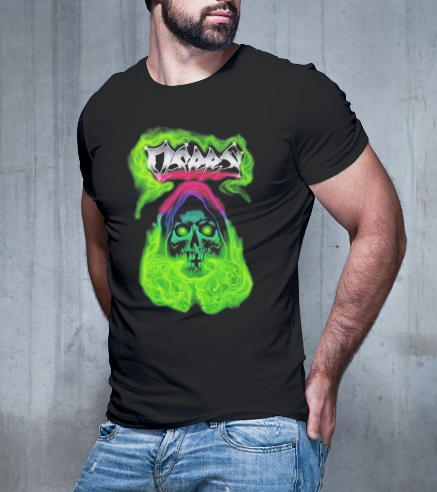 Osees Ghost Green Neon Skull Hoodie Collaboration T-Shirt