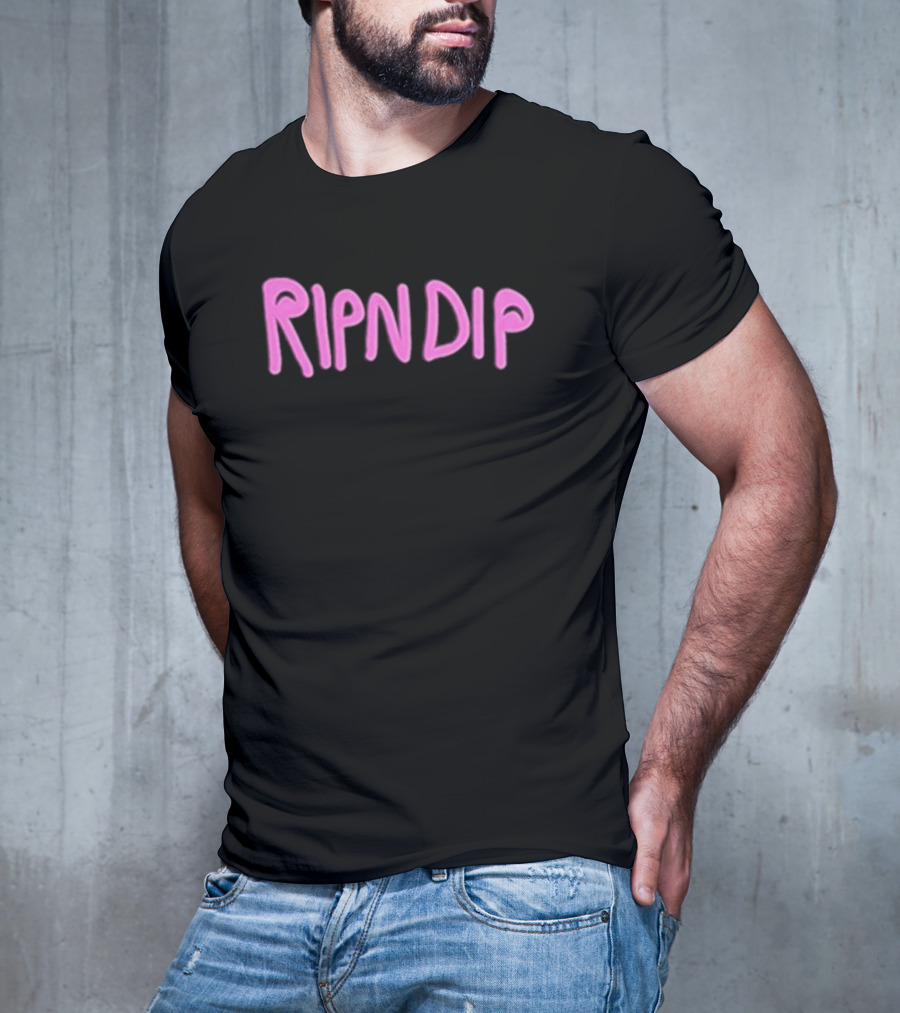 RIPNDIP Pink Retro Block Letters T-Shirt