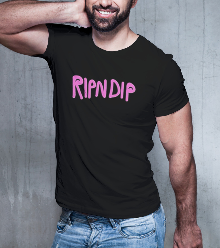 RIPNDIP Pink Retro Block Letters T-Shirt