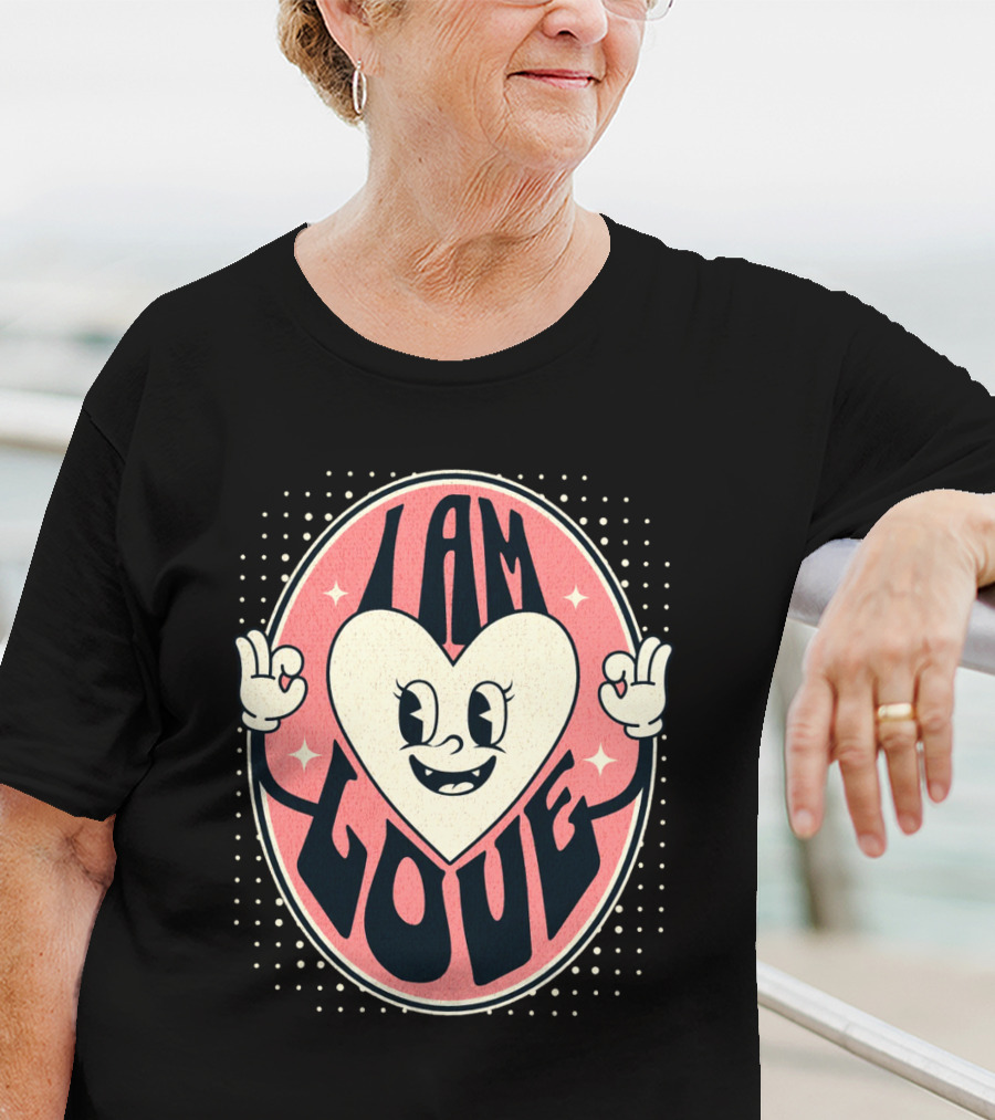 I Am Love Retro Heart Character Valentine's Day T-Shirt