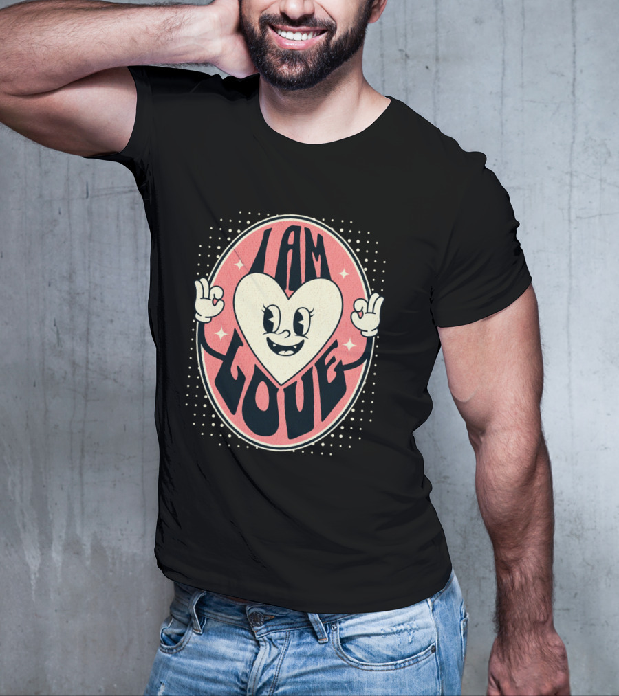 I Am Love Retro Heart Character Valentine's Day T-Shirt