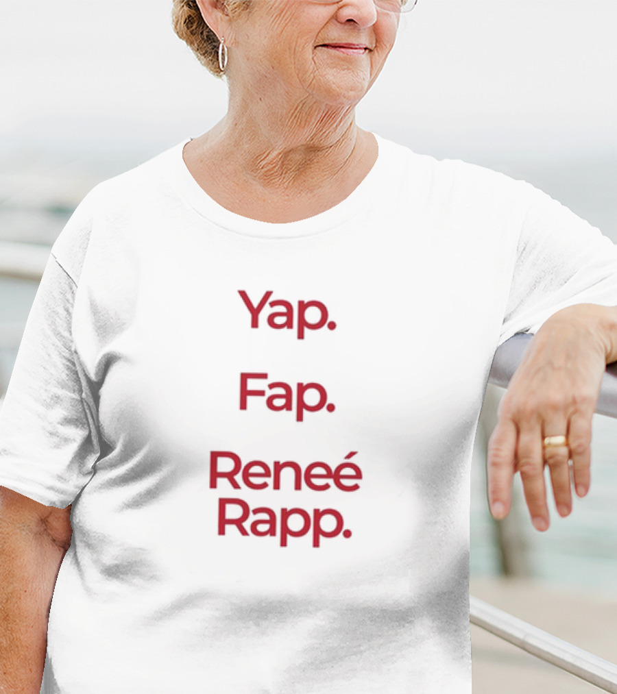 Yap Fap Reneé Rapp Bold Red Typography Minimalist T-Shirt