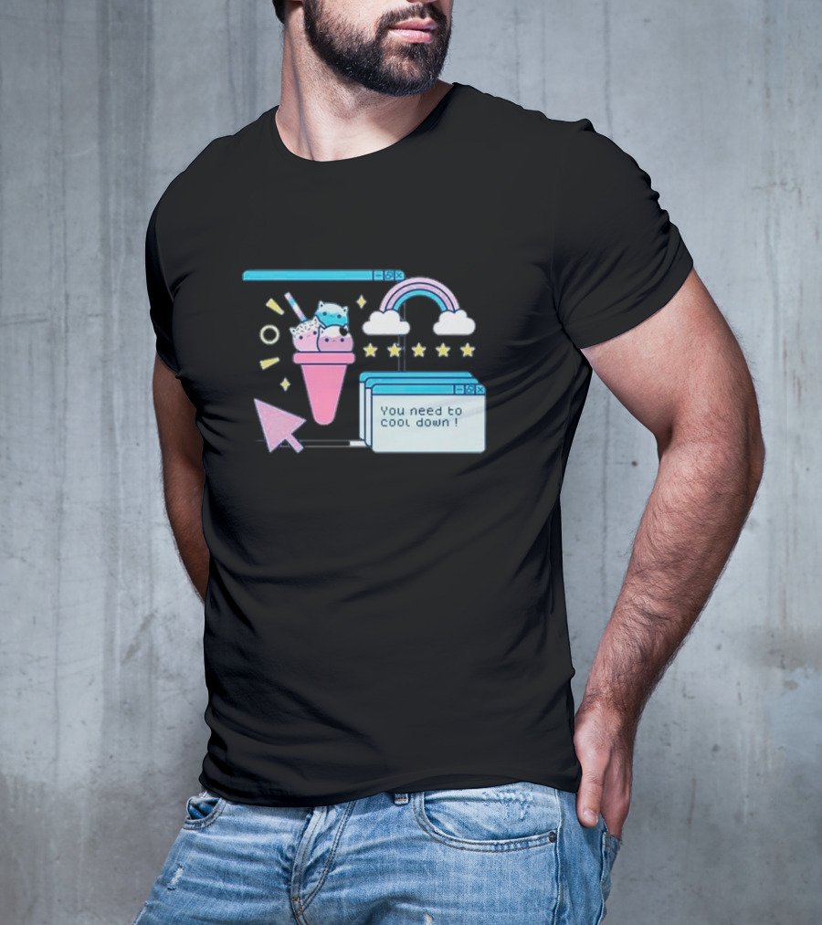 You Need To Cool Down Retro Pastel Ice Cream And Rainbow Aesthetic T-Shirt
