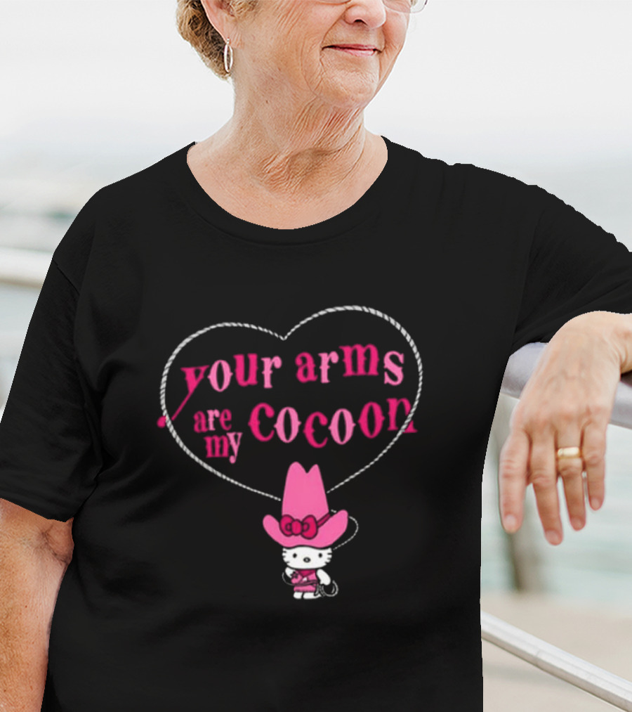 Your Arms Are My Cocoon Hello Kitty Cowboy Hat Heart Rope T-Shirt