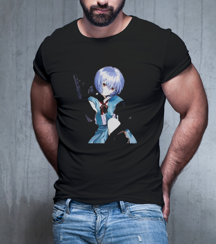 Zofrec Rei Anime Character Holding Gun T-Shirt