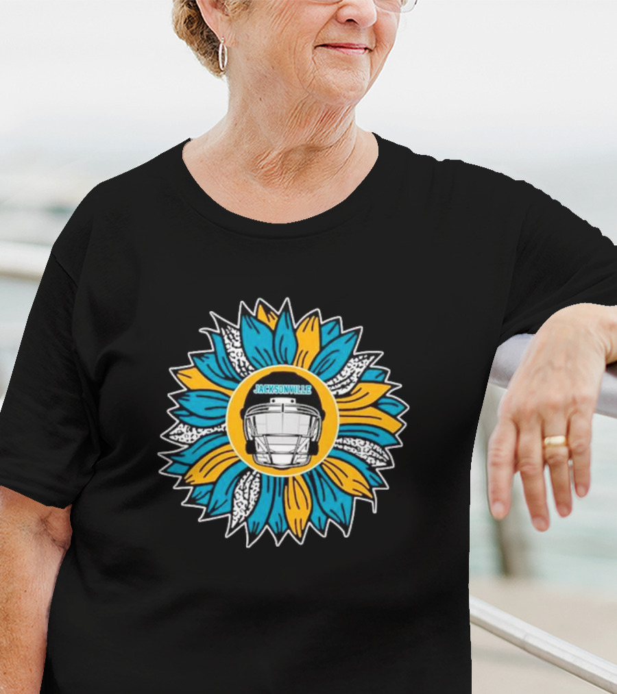 Jacksonville Jaguars Football Helmet Sunflower T-Shirt