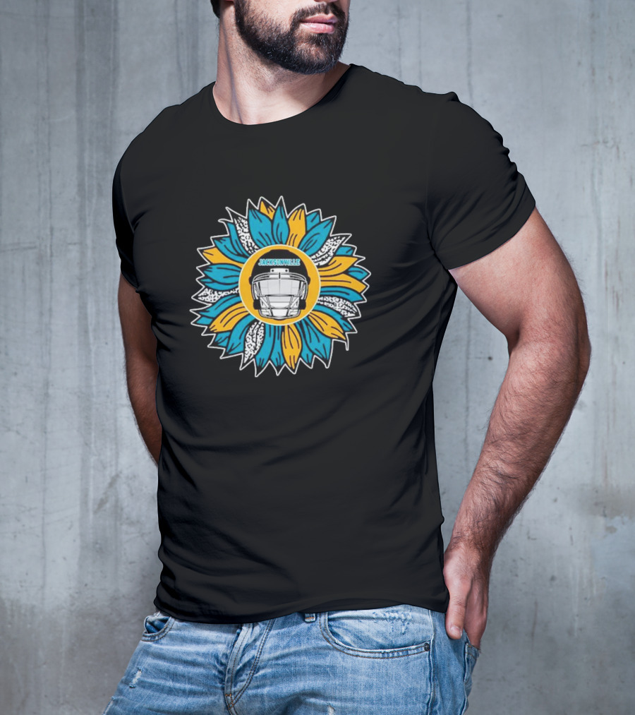 Jacksonville Jaguars Football Helmet Sunflower T-Shirt