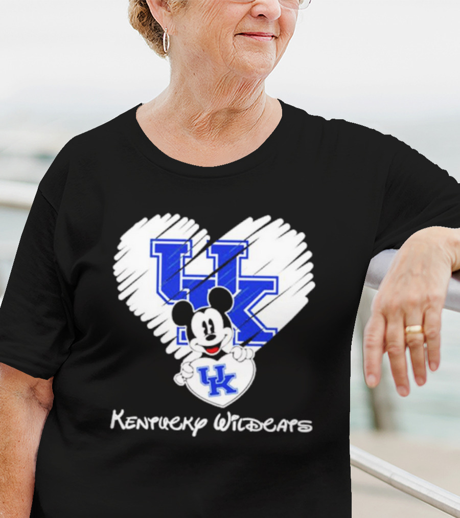 Kentucky Wildcats Heart With Mickey Mouse UK T-Shirt