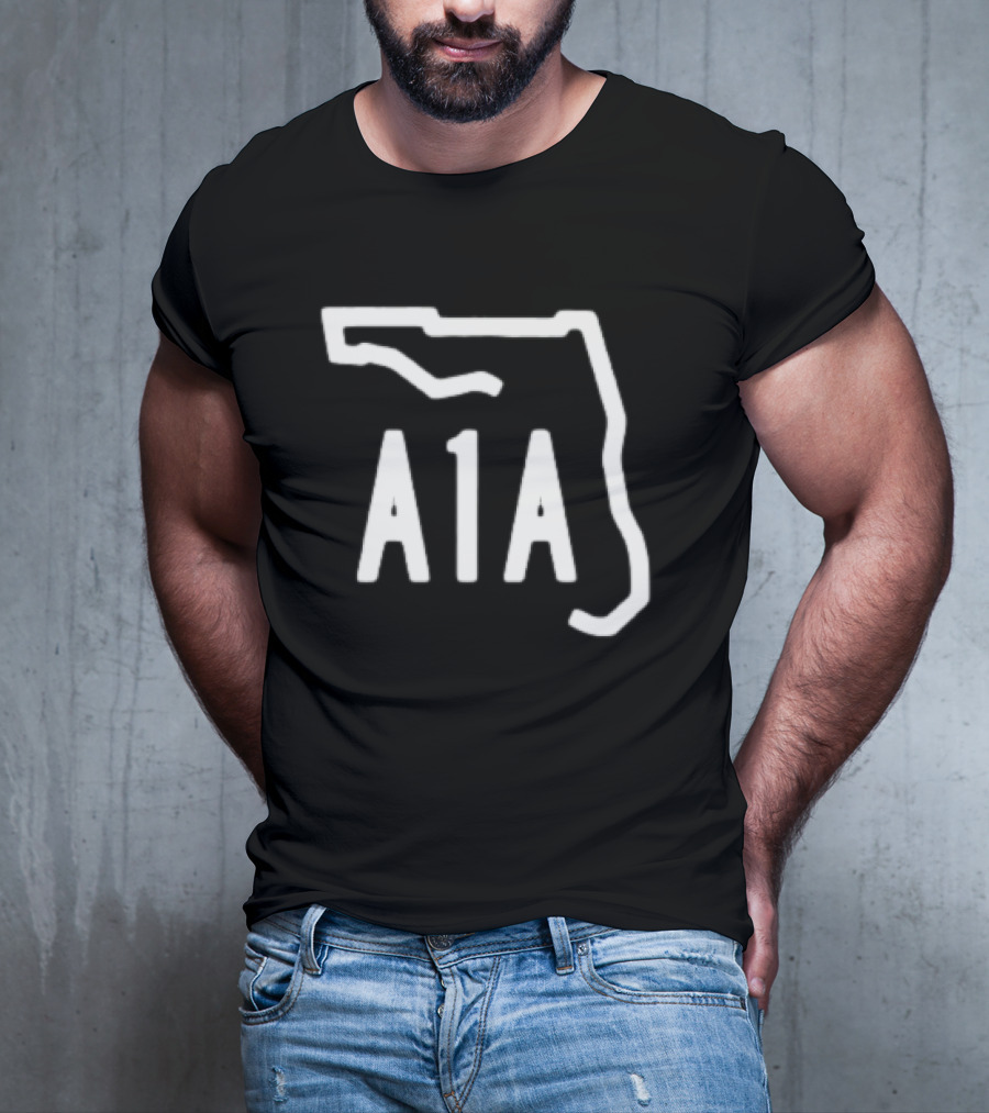 A1A Florida State Route Outline South Beach Atlantic Coast Highway T-Shirt
