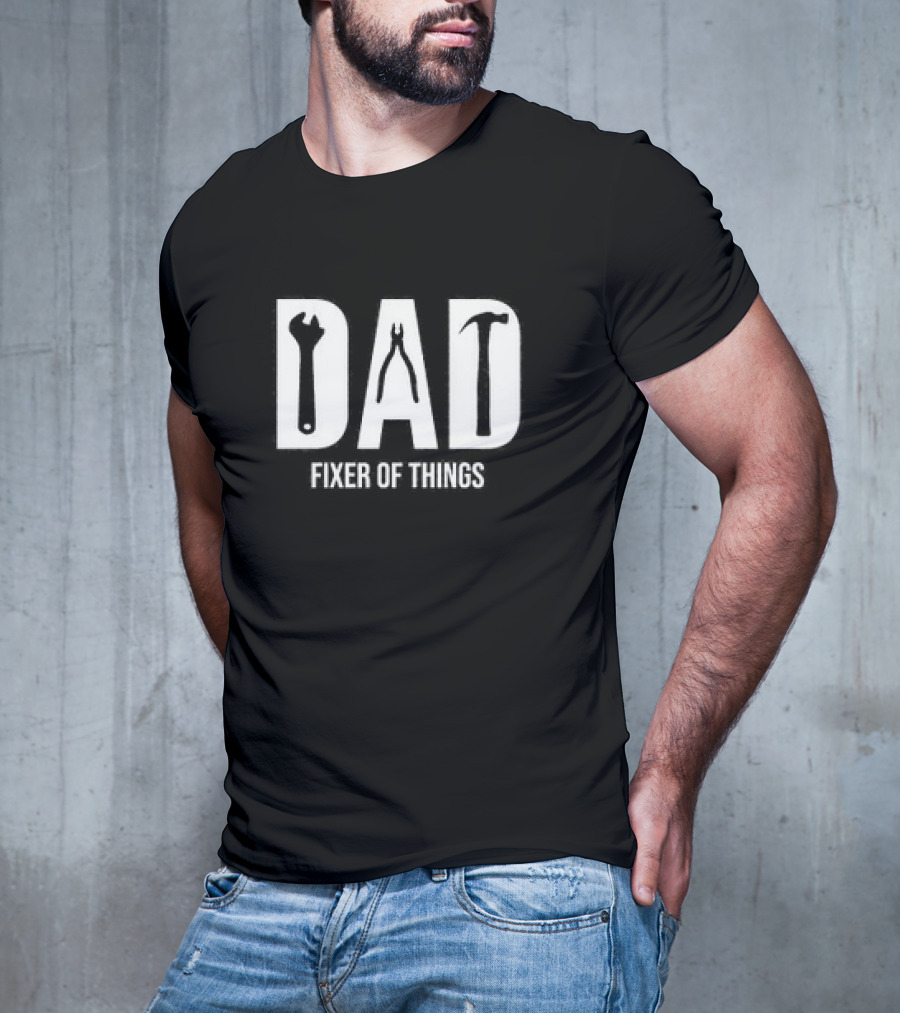 Dad Fixer Of Things Tool Icons Fathers Day T-Shirt