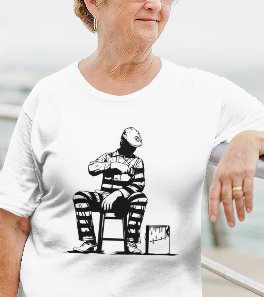 Dolk Prison Painter Sits With Paint Bucket T-Shirt