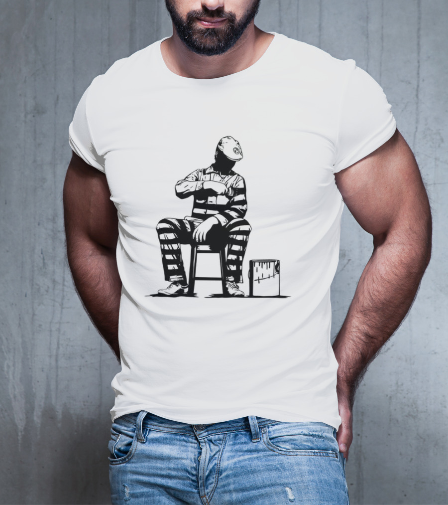 Dolk Prison Painter Sits With Paint Bucket T-Shirt