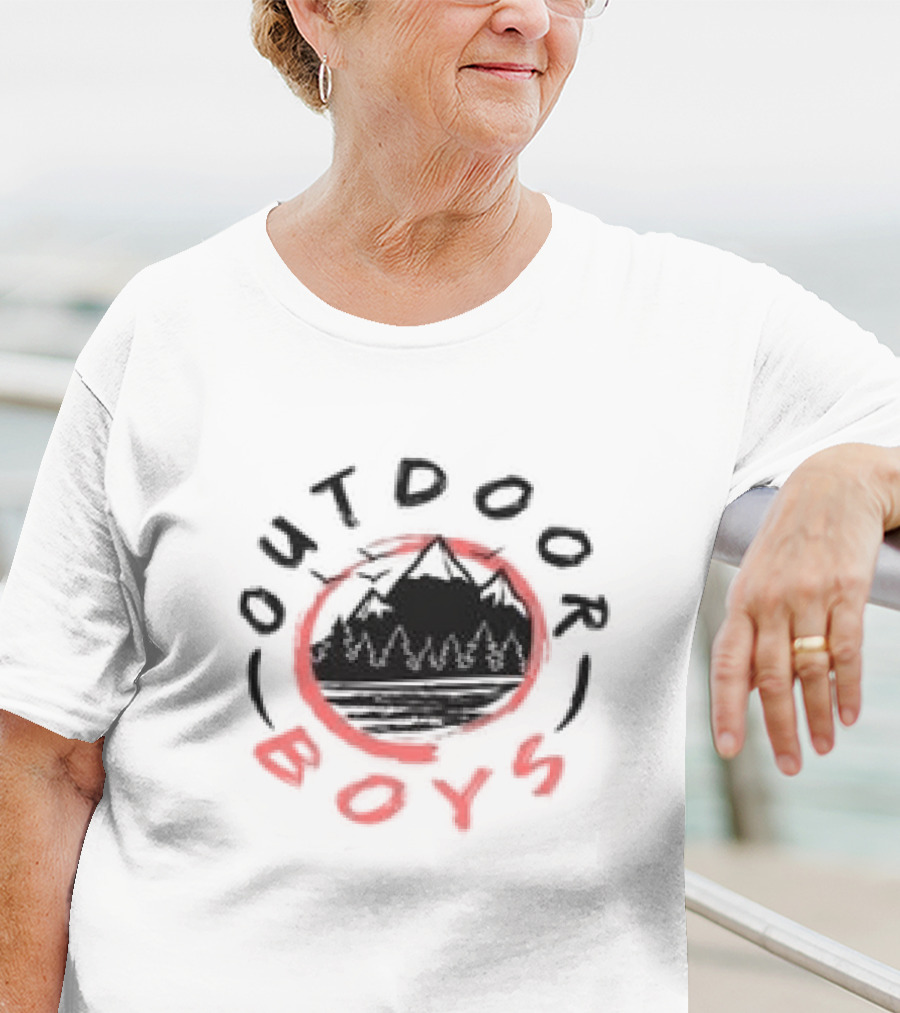 Outdoor Boys Mountain Adventure Circle Forest T-Shirt
