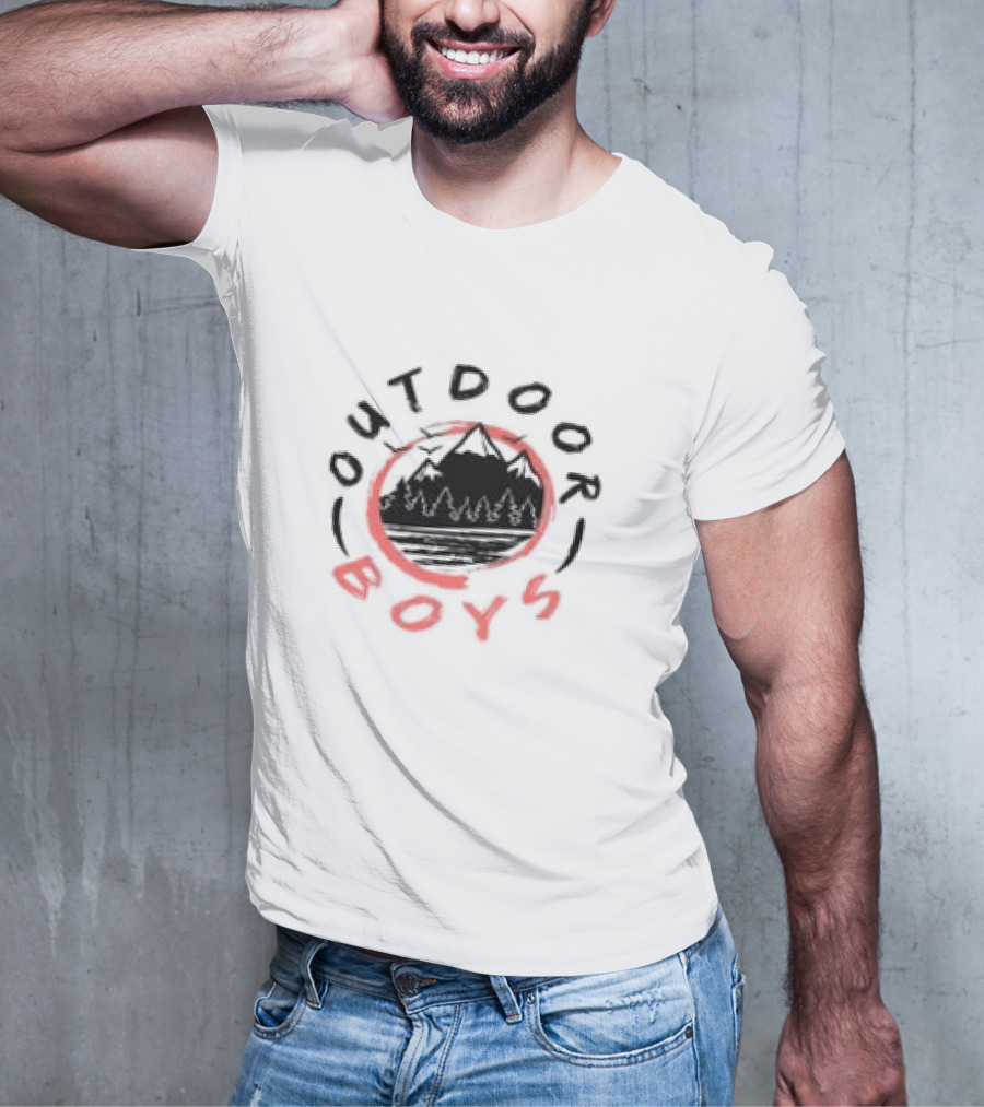 Outdoor Boys Mountain Adventure Circle Forest T-Shirt