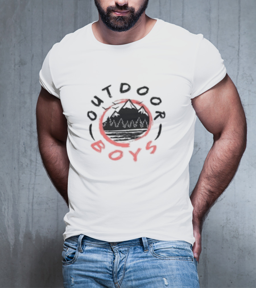 Outdoor Boys Mountain Adventure Circle Forest T-Shirt