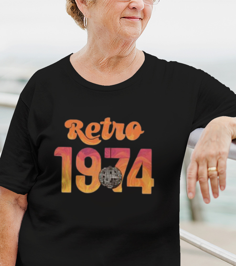 Retro 1974 Disco Fever Party With Vintage Vibe T-Shirt