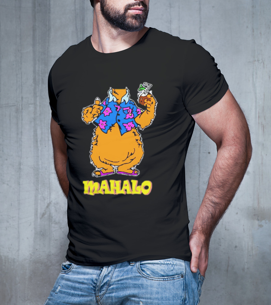 Tammy Mahalo Tropical Bear In Hawaiian Shirt With Drink T-Shirt