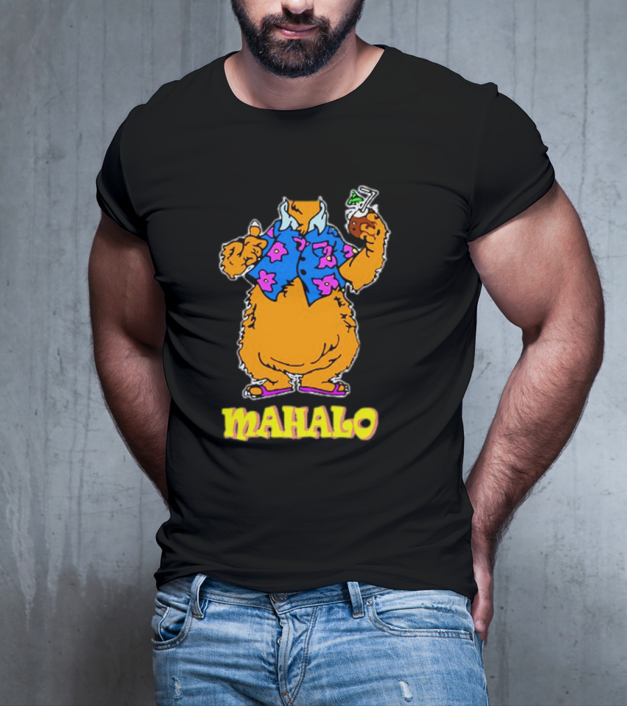 Tammy Mahalo Tropical Bear In Hawaiian Shirt With Drink T-Shirt