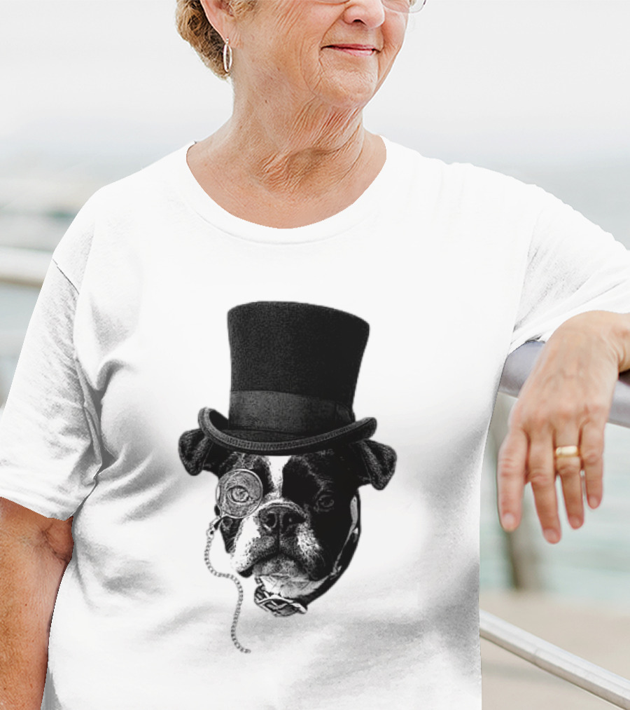 Winston Howl III Monocle Dog Top Hat T-Shirt