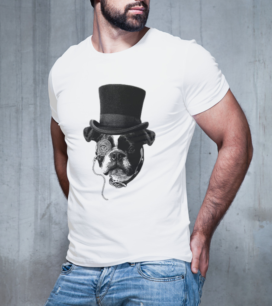 Winston Howl III Monocle Dog Top Hat T-Shirt