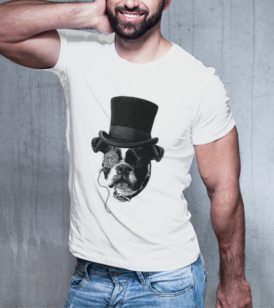 Winston Howl III Monocle Dog Top Hat T-Shirt