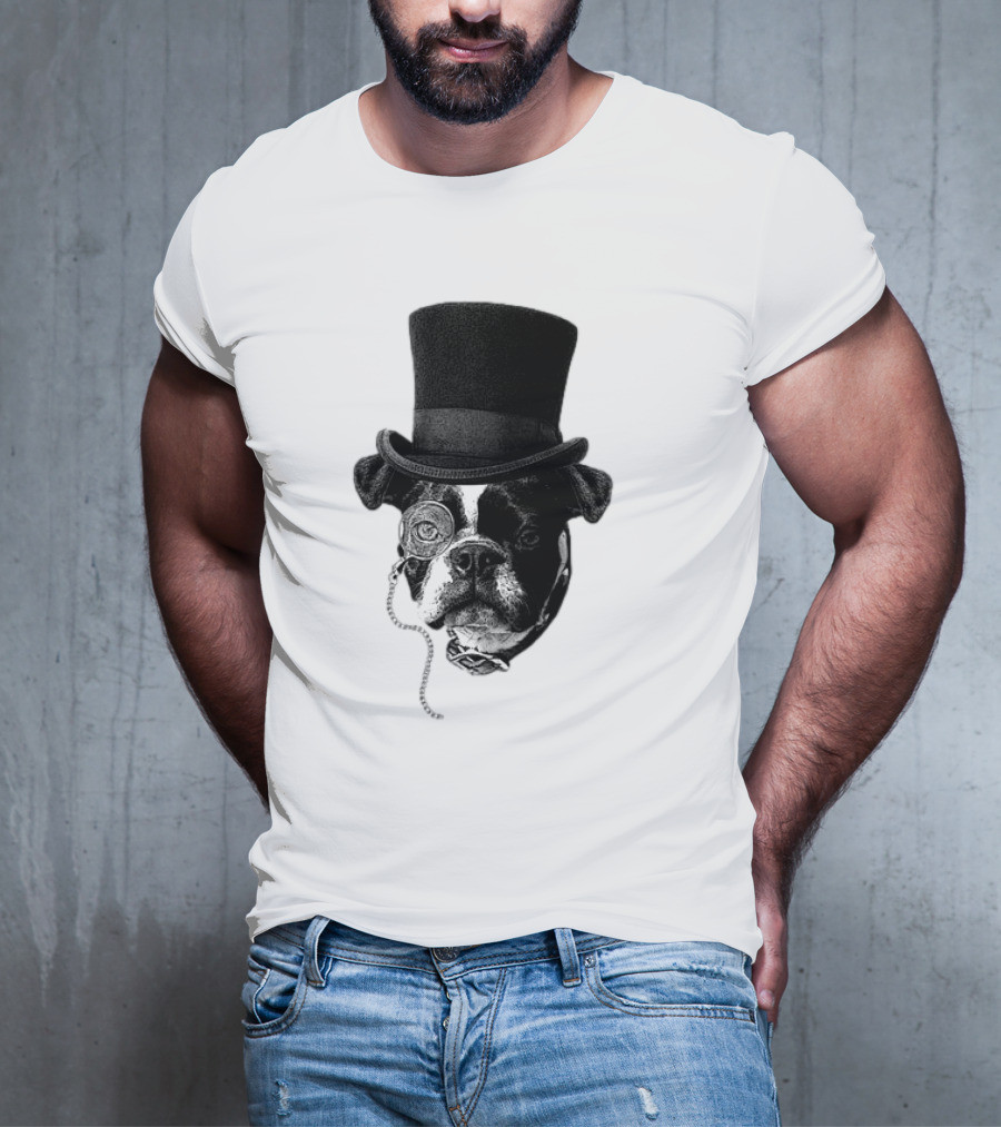 Winston Howl III Monocle Dog Top Hat T-Shirt