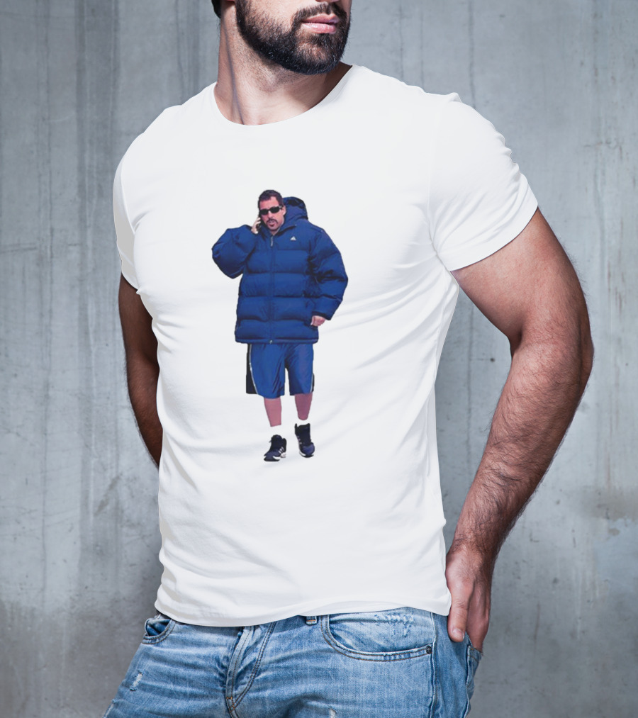 Fakehandshake Hot N Cold Walking In Puffer Jacket And Shorts T-Shirt
