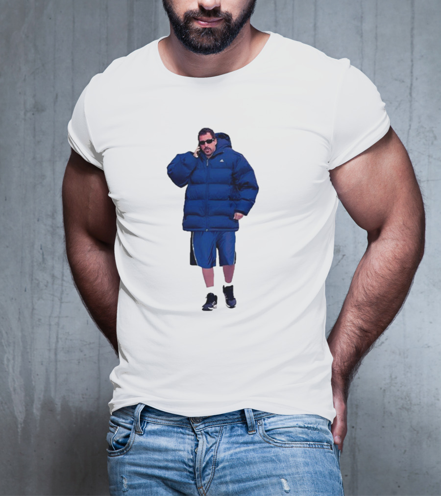 Fakehandshake Hot N Cold Walking In Puffer Jacket And Shorts T-Shirt
