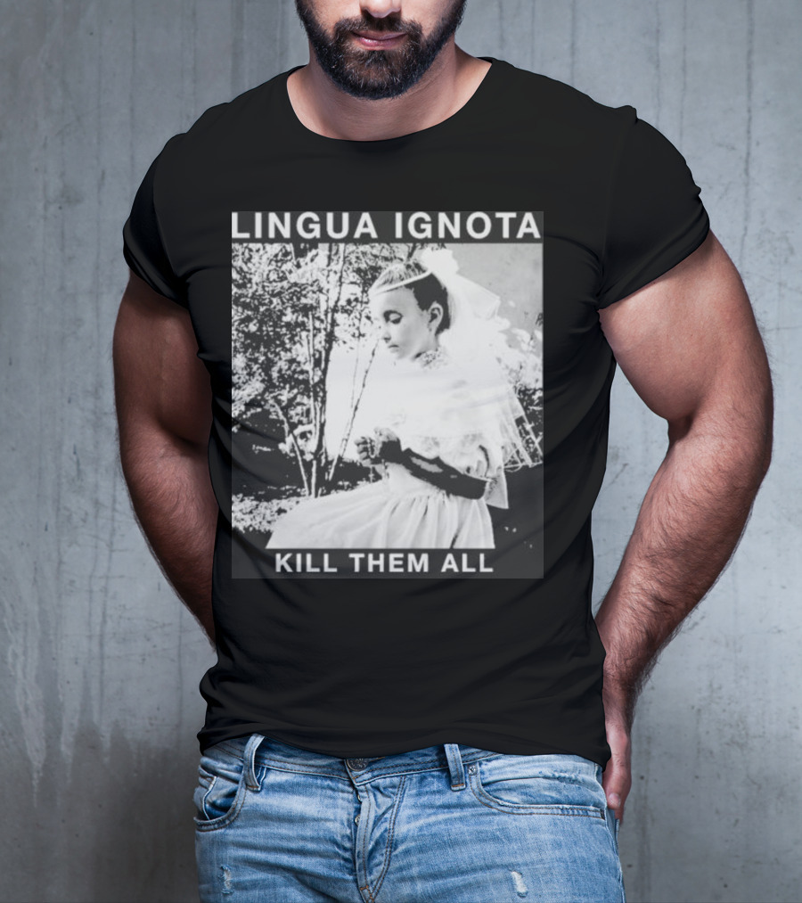 LINGUA IGNOTA KILL THEM ALL Veiled Bride Prayerful Pose T-Shirt