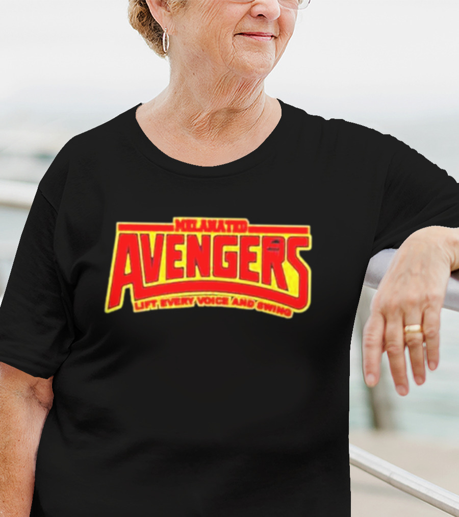 Melanated Avengers Lift Every Voice And Swing Bold Red Yellow Iconic T-Shirt