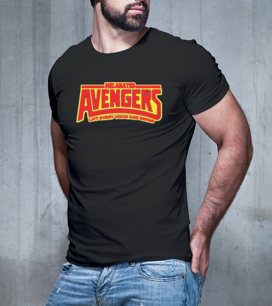 Melanated Avengers Lift Every Voice And Swing Bold Red Yellow Iconic T-Shirt