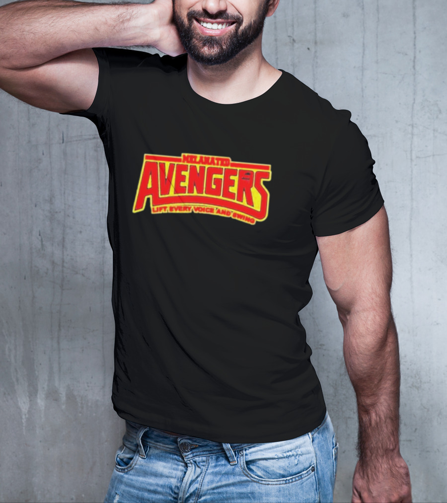 Melanated Avengers Lift Every Voice And Swing Bold Red Yellow Iconic T-Shirt