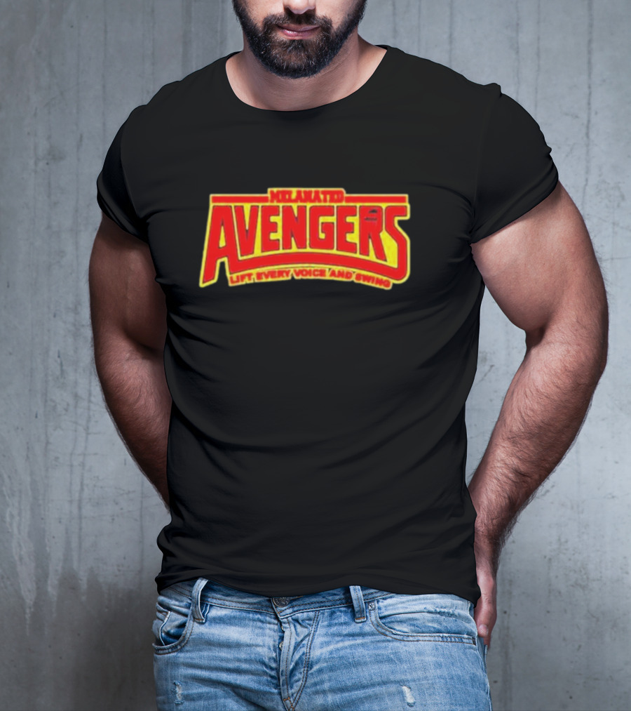 Melanated Avengers Lift Every Voice And Swing Bold Red Yellow Iconic T-Shirt