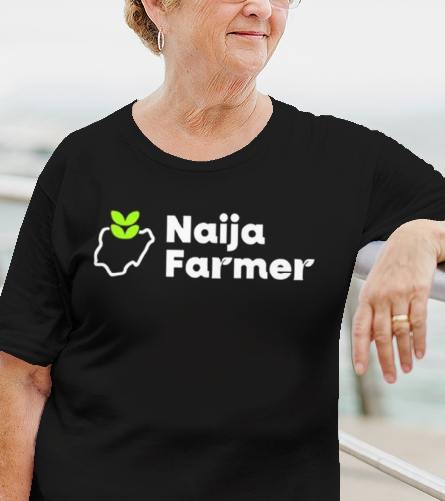 Naija Farmer Nigeria Agriculture Icon With Leaf Map Outline T-Shirt