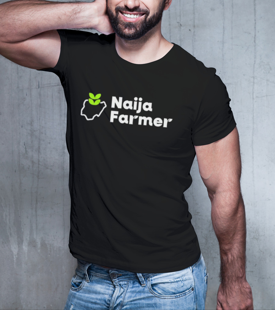 Naija Farmer Nigeria Agriculture Icon With Leaf Map Outline T-Shirt