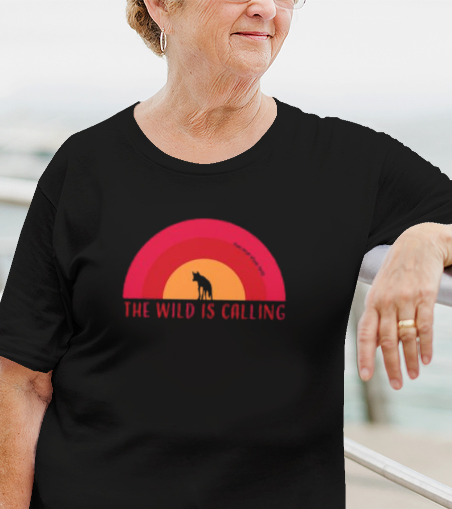 The Wild Is Calling Woft Silhouette Retro Sunset T-Shirt